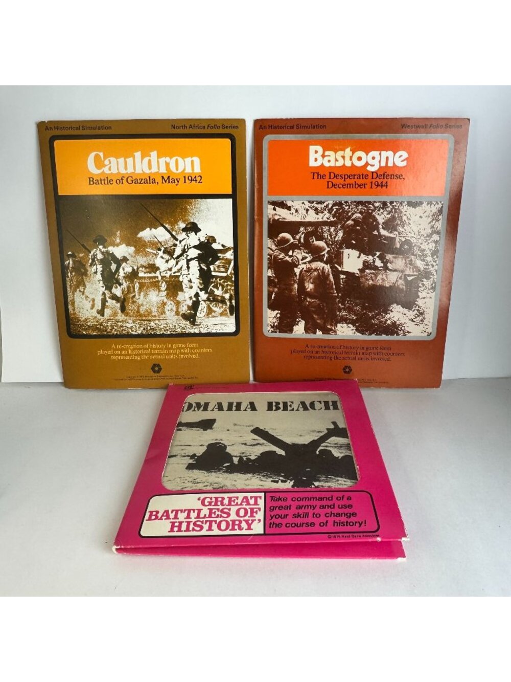 Lot of 3 SPI Historical War Games: Bastogne Cauldron & Omaha Beach